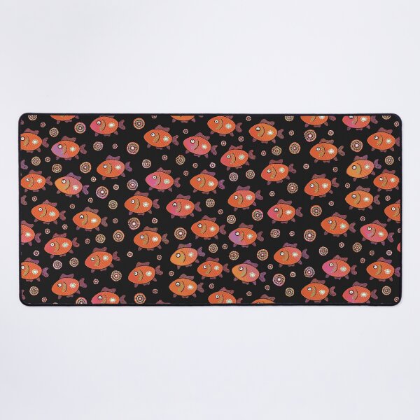 Item preview, NO AI ! Goldfish on a Black Background Surface Pattern designed and sold by ManonElmendorp.