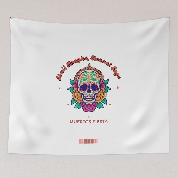Item preview, Fiesta Skull Laughs Tee designed and sold by exclusivebucket.