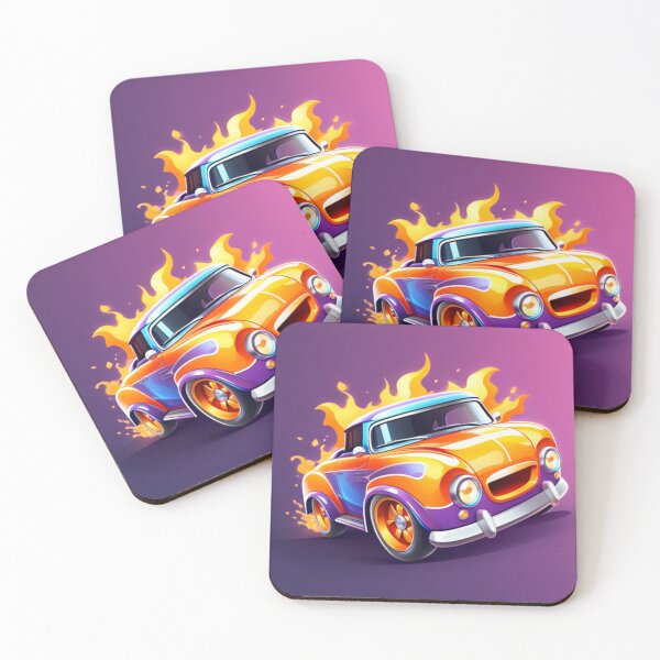 Item preview, Mini hot rod with flames designed and sold by smartlogo_factory.