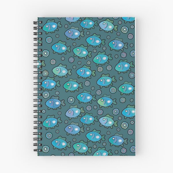 Item preview, NO AI ! Cute Fish on a Grey Background Surface Pattern designed and sold by ManonElmendorp.