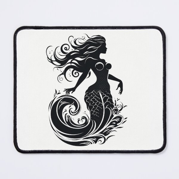 Item preview, Black Mermaid on a White Background designed and sold by dcrc.