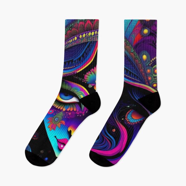 Item preview, Colorful Psychedelic Trippy Hippy Girl designed and sold by TheDarkWardrobe.
