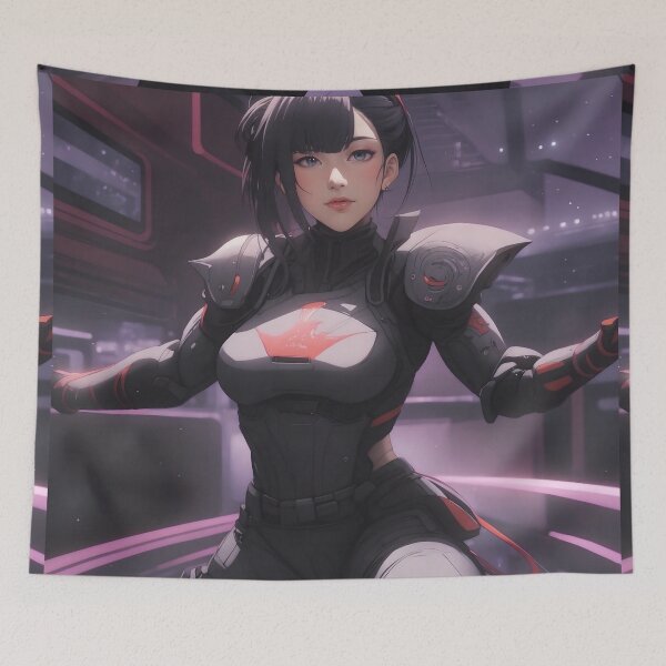 Item preview, Futuristic Guardian: Cybernetic Elegance Unveiled designed and sold by ArtComixHaven.