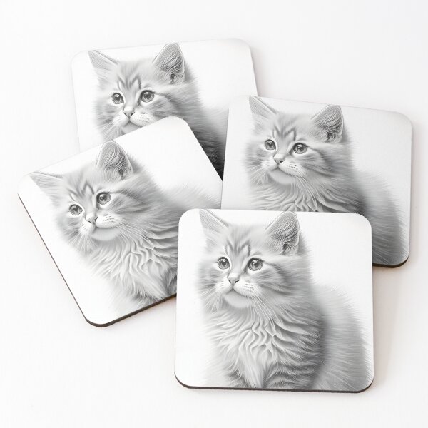 Item preview, Black and white cat pencil drawing designed and sold by Pencil-Art.