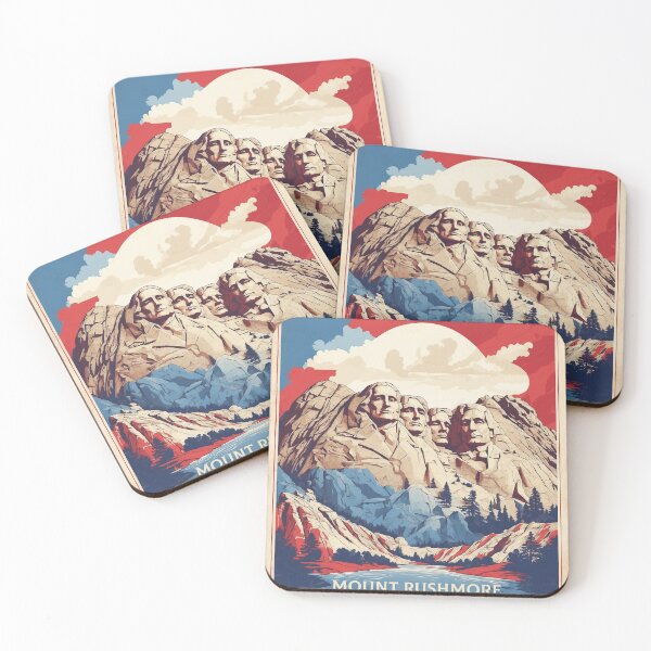 Item preview, Mount Rushmore South Dakota USA Vintage Poster Tourism  designed and sold by TravelersGems.