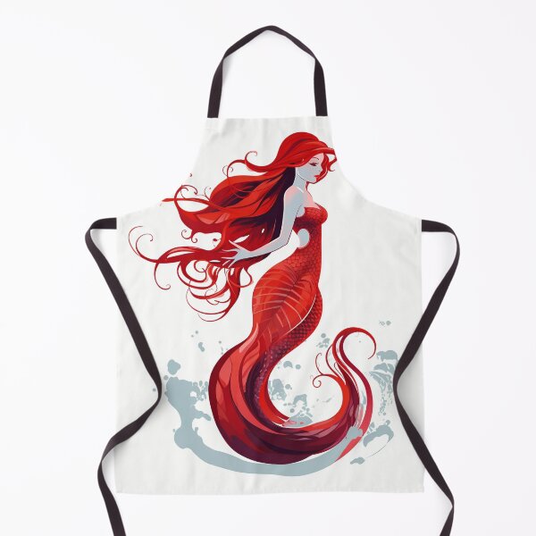 Item preview, Red Mermaid on a White Background designed and sold by dcrc.