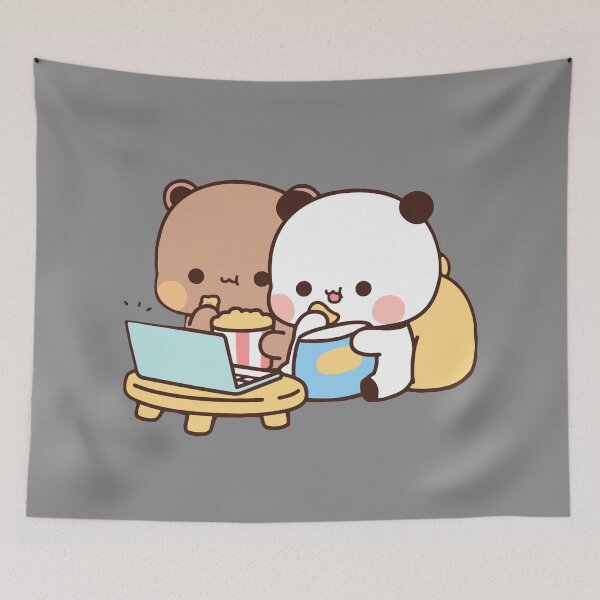 Item preview, DuDu Bear and BuBu Panda watching movie together❤️ designed and sold by Pandety.