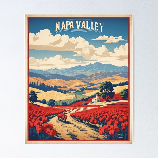 Item preview, Napa Valley USA Vintage Poster Tourism  designed and sold by TravelersGems.