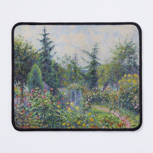 Item preview, Camille Pissarro | Garden and henhouse at Octave Mirbeau's magnificent French flower garden at Les Damps classic landscape painting in high resolution designed and sold by Jéanpaul Ferro.