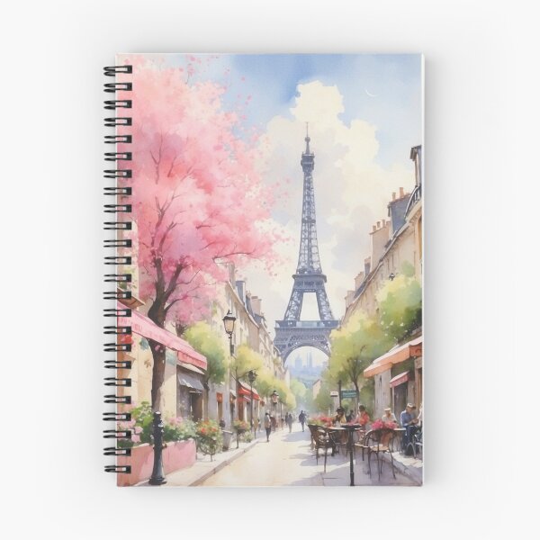 Item preview, Paris, France in Spring Pastel Watercolor, Eiffel Tower designed and sold by PBJArt.