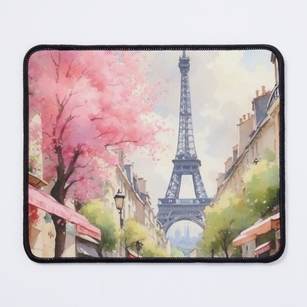Item preview, Paris, France in Spring Pastel Watercolor, Eiffel Tower designed and sold by PBJArt.