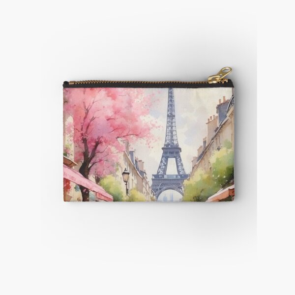 Item preview, Paris, France in Spring Pastel Watercolor, Eiffel Tower designed and sold by PBJArt.