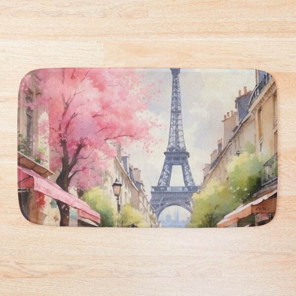 Item preview, Paris, France in Spring Pastel Watercolor, Eiffel Tower designed and sold by PBJArt.
