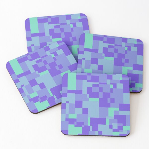 Item preview, large purple-green cubistic meadow  designed and sold by Depression-Art.