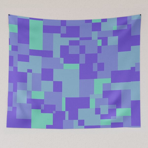 Item preview, large purple-green cubistic meadow  designed and sold by Depression-Art.