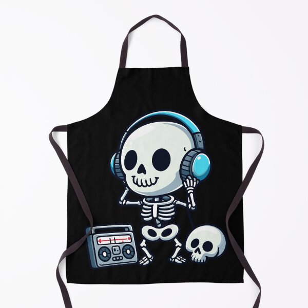 Item preview, Cute Skeleton Listening to Music - Adorable Musical Skeleton Illustration designed and sold by Kawaii-n-Spice.