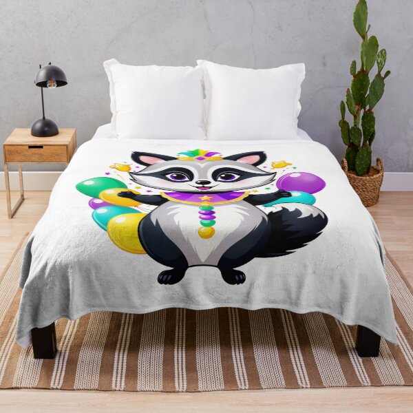 Item preview, A cheerful raccoon juggling Mardi Gras accessories, Mardi Gras Gifts. designed and sold by DADA635.