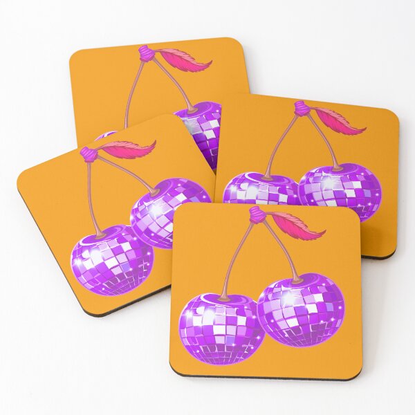 Item preview, Cherry Disco Balls: Retro Groove & Purple Neon Sparkles on the Juicy Dancefloor. designed and sold by LotusBlanc.