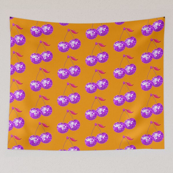Item preview, Cherry Disco Balls: Retro Groove & Purple Neon Sparkles on the Juicy Dancefloor. designed and sold by LotusBlanc.