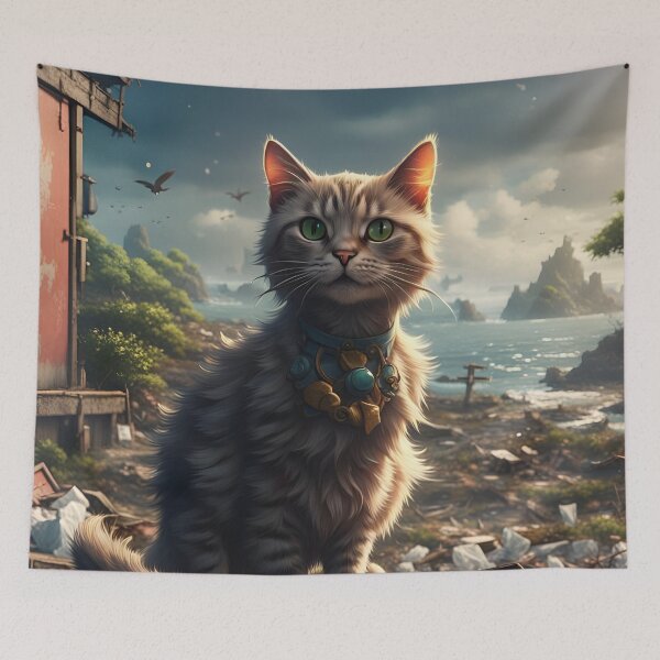 Item preview, An Abandoned Cat on a Destroyed Island designed and sold by MoriFantasy.