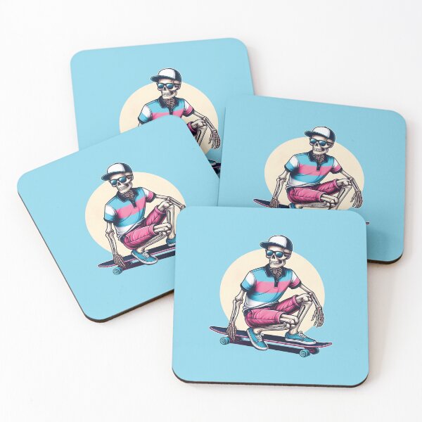Item preview, Preppy Skeleton Sitting on Skateboard designed and sold by AnasCreativeHub.