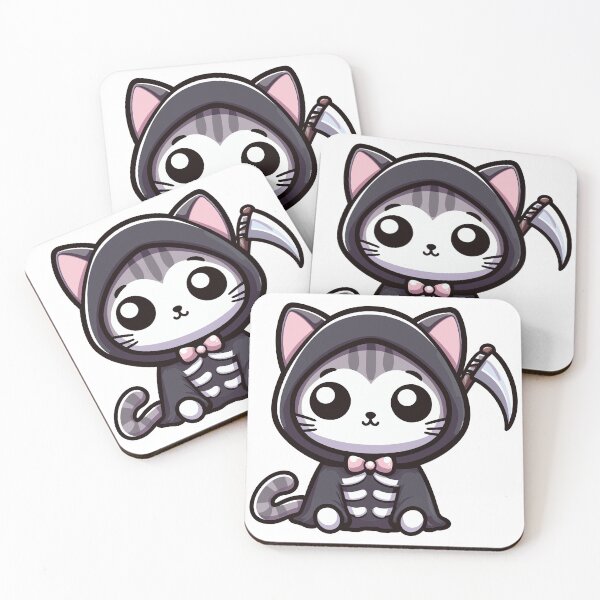 Aperçu de l'œuvre Cute Grim Kitty - Chat adorable avec une touche effrayante créée et vendue par Kawaii-n-Spice.
