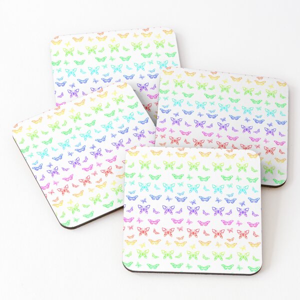 Item preview, Multi-colored butterfly pattern on white background designed and sold by NAGNE.