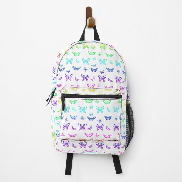 Item preview, Multi-colored butterfly pattern on white background designed and sold by NAGNE.