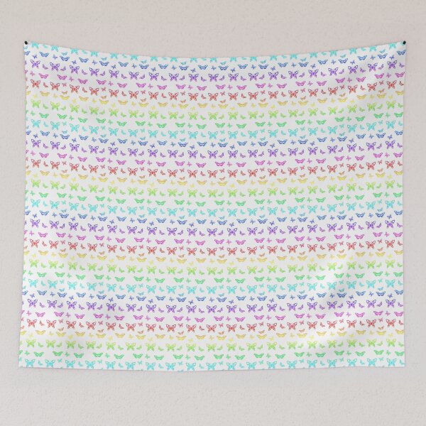 Item preview, Multi-colored butterfly pattern on white background designed and sold by NAGNE.