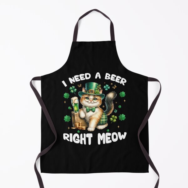 Item preview, I need a beer right meow St patricks day Leprechaun Cat designed and sold by Be Cool (5.0) ⭐⭐⭐⭐⭐.
