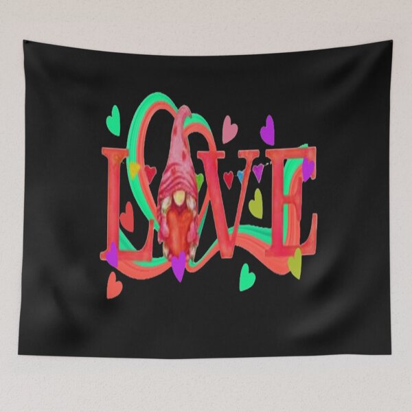 Item preview, Love Gnome and Hearts, Cute Lettering Design , Bee Mine For Valentine, Everyday My Valentine, you will live on in my heart designed and sold by Adri Barnard.