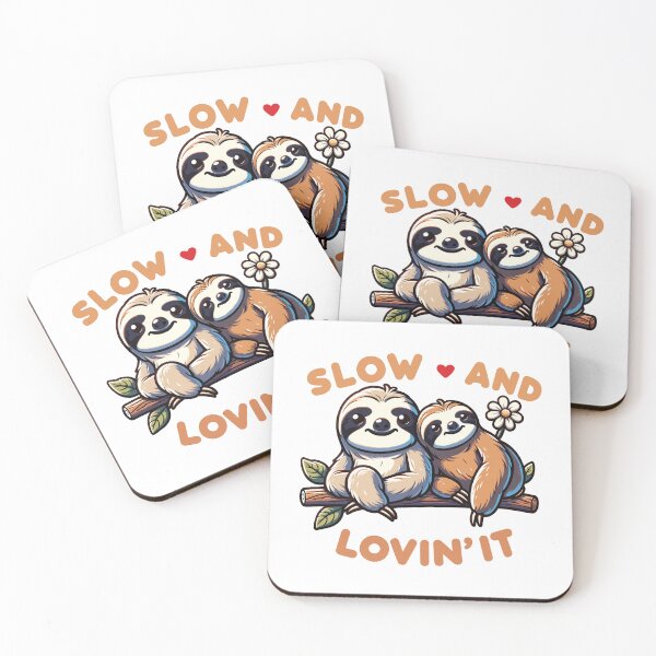 Item preview, "Slow and Lovin' It" Cute Sloth Couple Design designed and sold by PrintMastery.