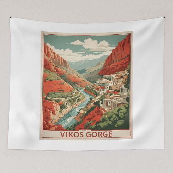 Item preview, Vikos Gorge Greece Vintage Poster Tourism  designed and sold by TravelersGems.
