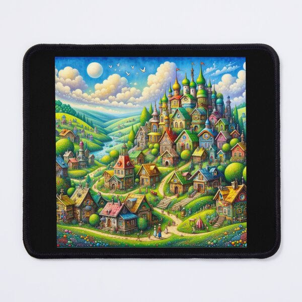 Item preview, Whimsical Village Life designed and sold by BestArtByArvind.