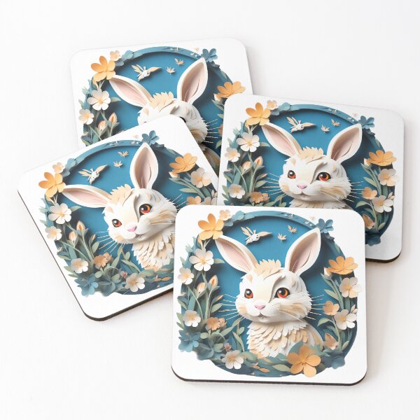 Item preview, flowers and cute rabbit  designed and sold by Digistorma.