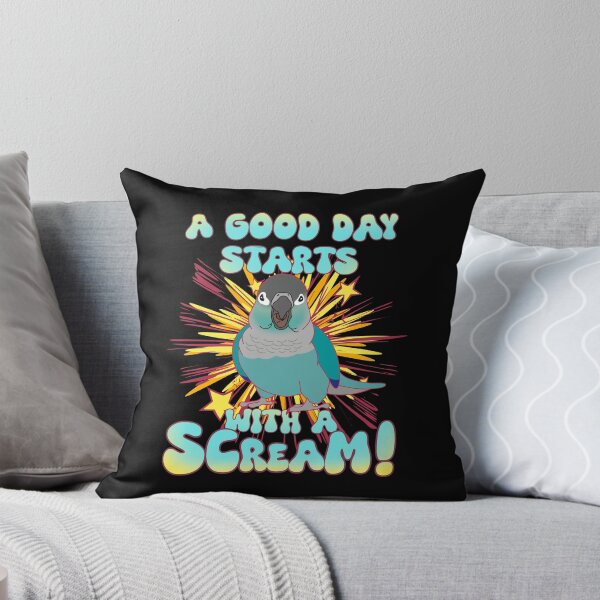 Item preview, A Good Day starts with a Scream! Turquoise Conure doodle designed and sold by FandomizedRose.