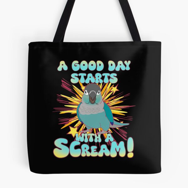 Item preview, A Good Day starts with a Scream! Turquoise Conure doodle designed and sold by FandomizedRose.