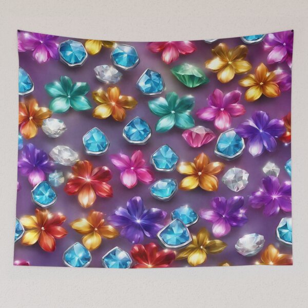 Item preview, Diamond flowers on a purple background designed and sold by SweetRossel.