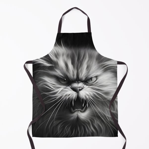 Item preview, Black and white angry cat pencil drawing designed and sold by Pencil-Art.