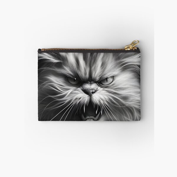 Item preview, Black and white angry cat pencil drawing designed and sold by Pencil-Art.