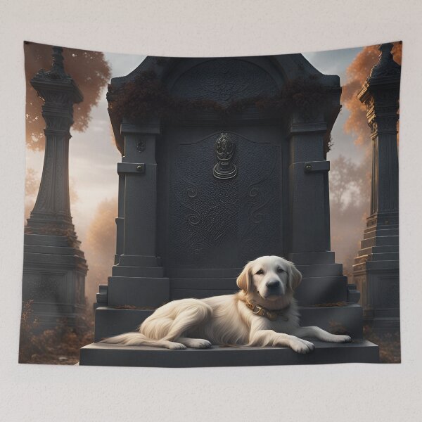 Item preview, A Lonely Dog Lying On The Grave of His Owner designed and sold by MoriFantasy.