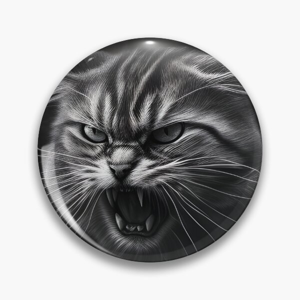 Item preview, Black and white angry cat pencil drawing designed and sold by Pencil-Art.
