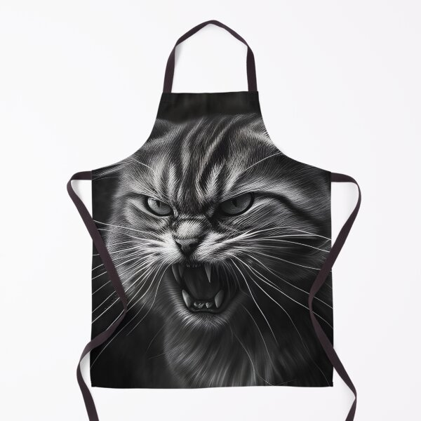 Item preview, Black and white angry cat pencil drawing designed and sold by Pencil-Art.