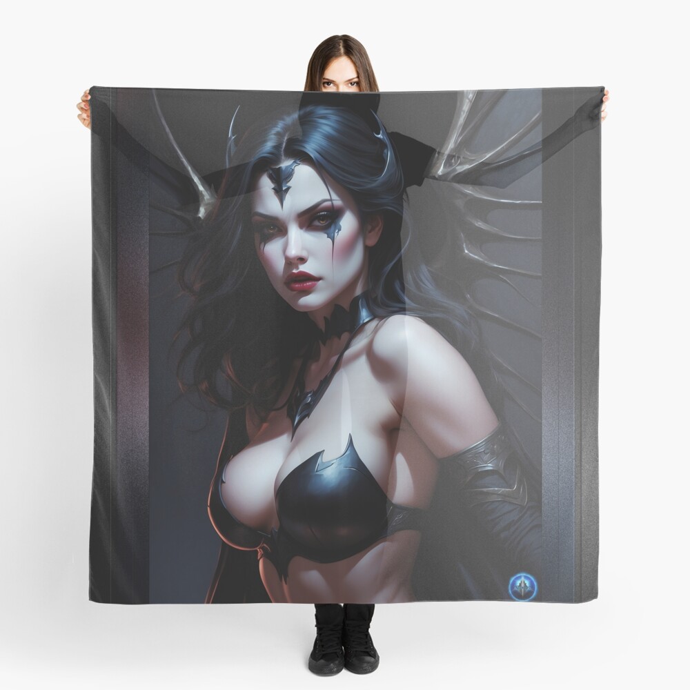 Vengeance Of The Vampire Queen Beautiful AI Concept Art by Xzendor7 Decorative Ladies Scarf Art Print