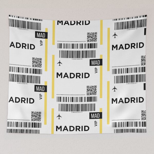 Item preview, Madrid, Spain Mini Airplane Boarding Pass designed and sold by RoamInk.