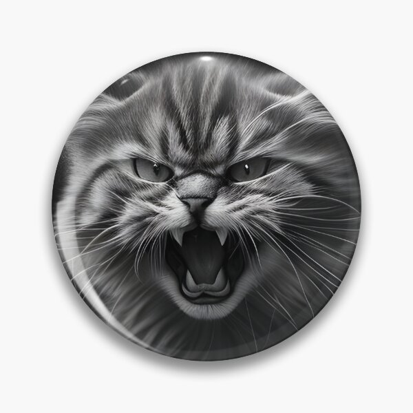Item preview, Black and white angry cat pencil drawing designed and sold by Pencil-Art.