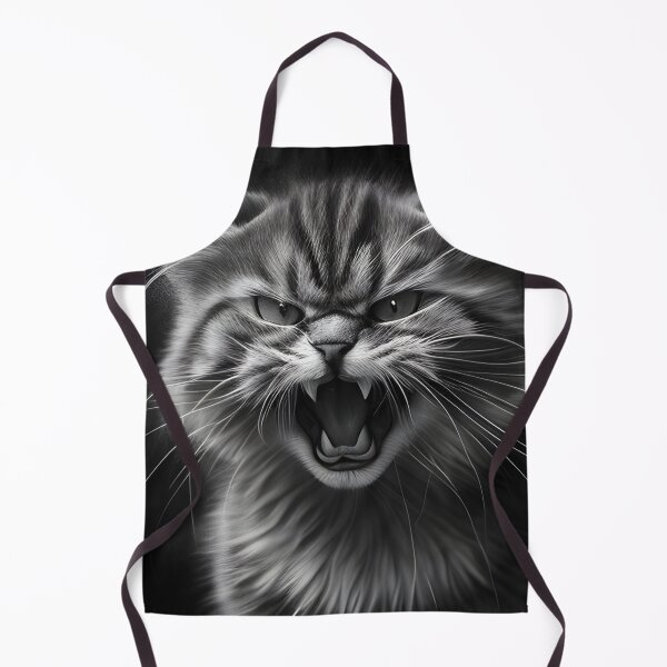 Item preview, Black and white angry cat pencil drawing designed and sold by Pencil-Art.