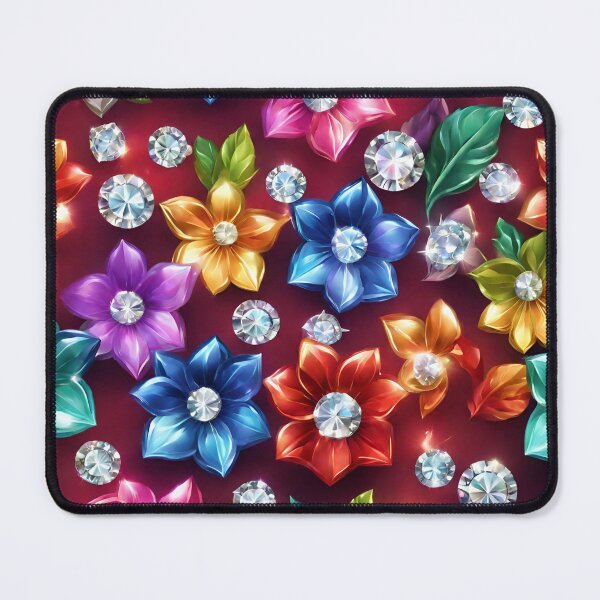 Item preview, Diamond flowers on a red background designed and sold by SweetRossel.