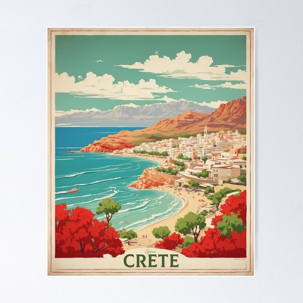 Item preview, Crete Greece Vintage Poster Tourism  designed and sold by TravelersGems.