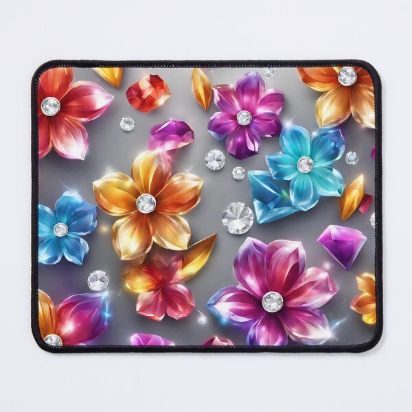 Item preview, Diamond flowers on a gray background designed and sold by SweetRossel.
